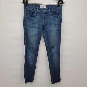 Wildfox Women Blue Carmen Low Rise Skinny Raw Hem Ankle Jeans Size 30